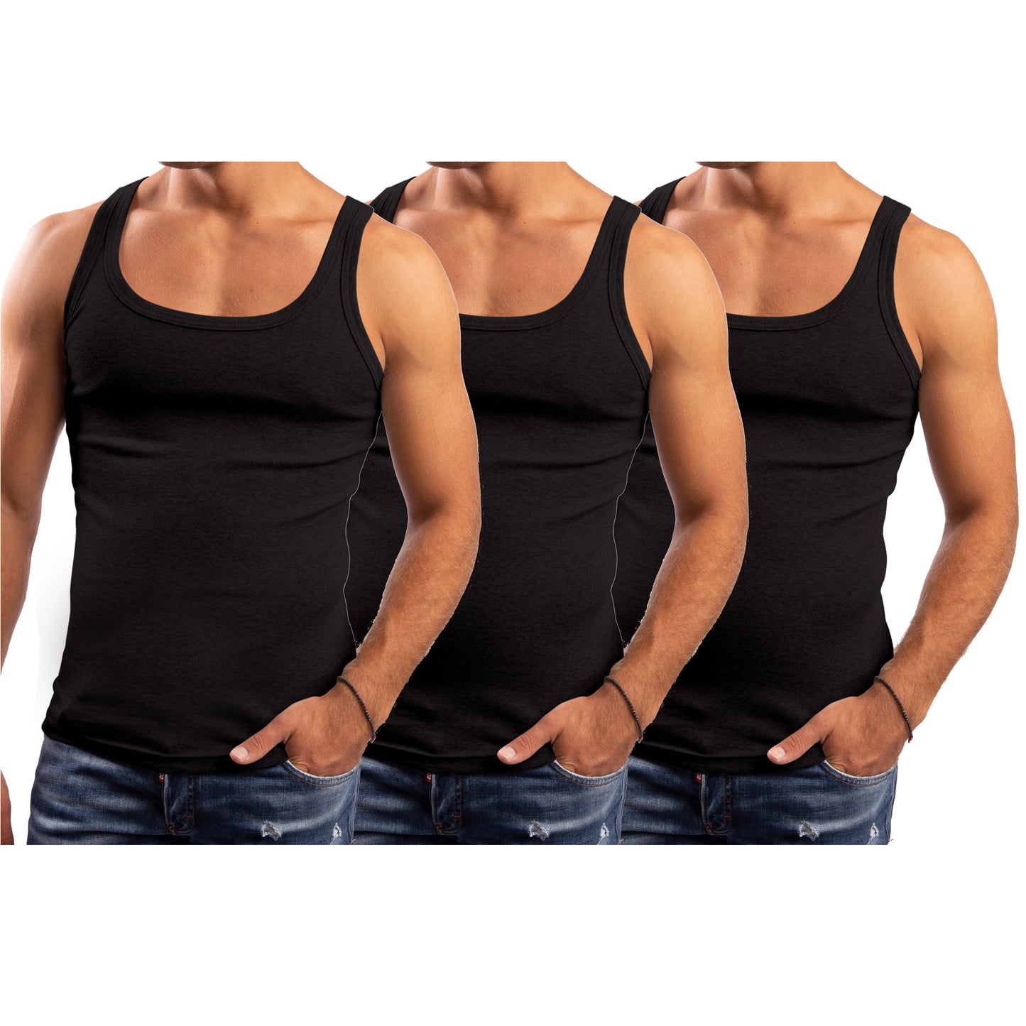 LeeSandro&Sons | Herren Unterhemden | Baumwolle, Ärmellos, Achselhemd, Made in EU