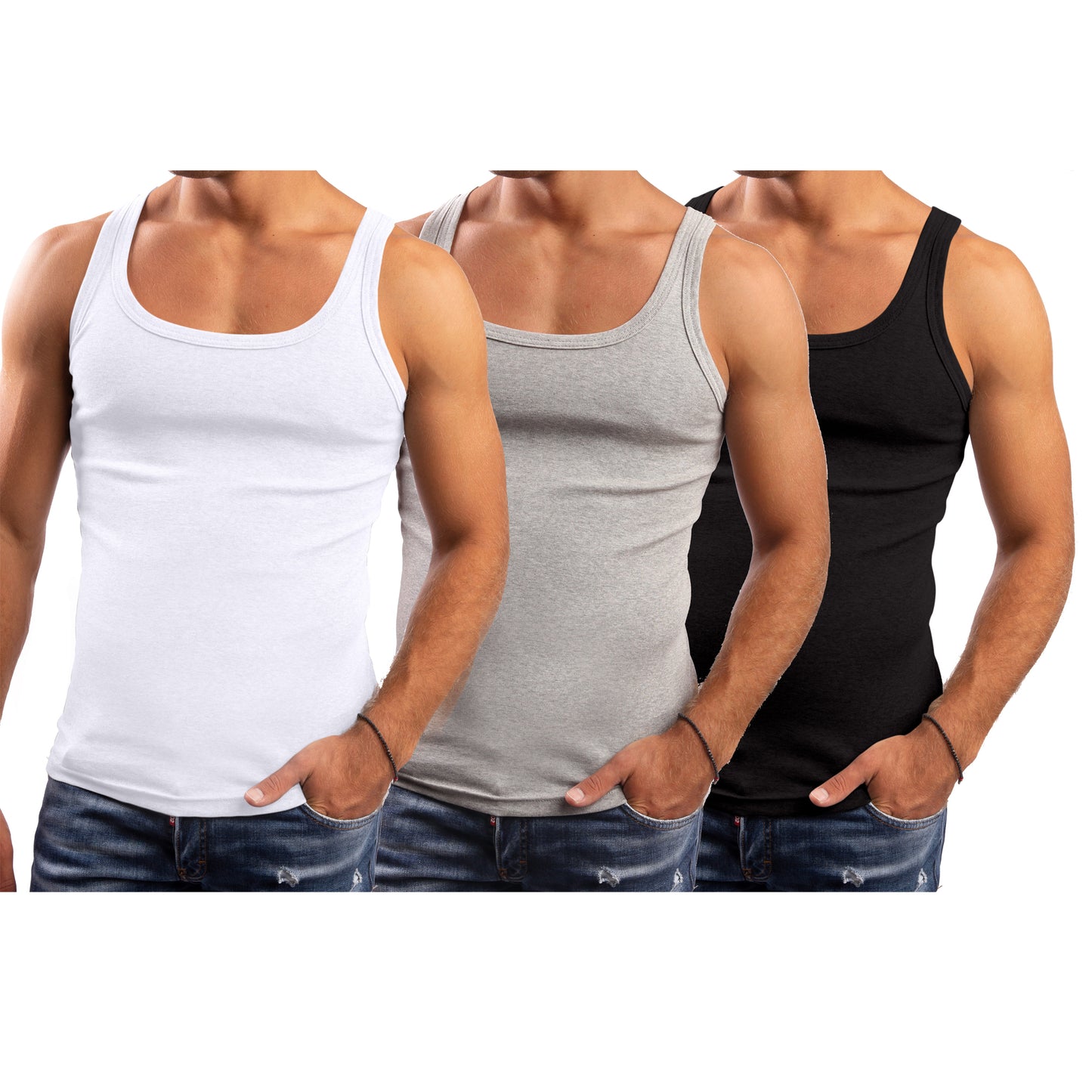 LeeSandro&Sons | Herren Unterhemden | Baumwolle, Ärmellos, Achselhemd, Made in EU