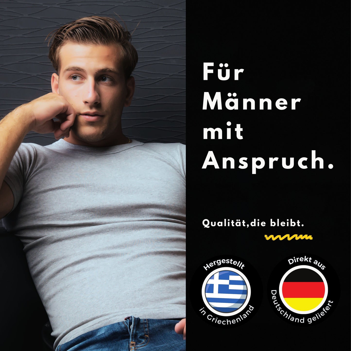 LeeSandro&Sons | Herren Unterhemden | Baumwolle, Kurzarm, Made in EU