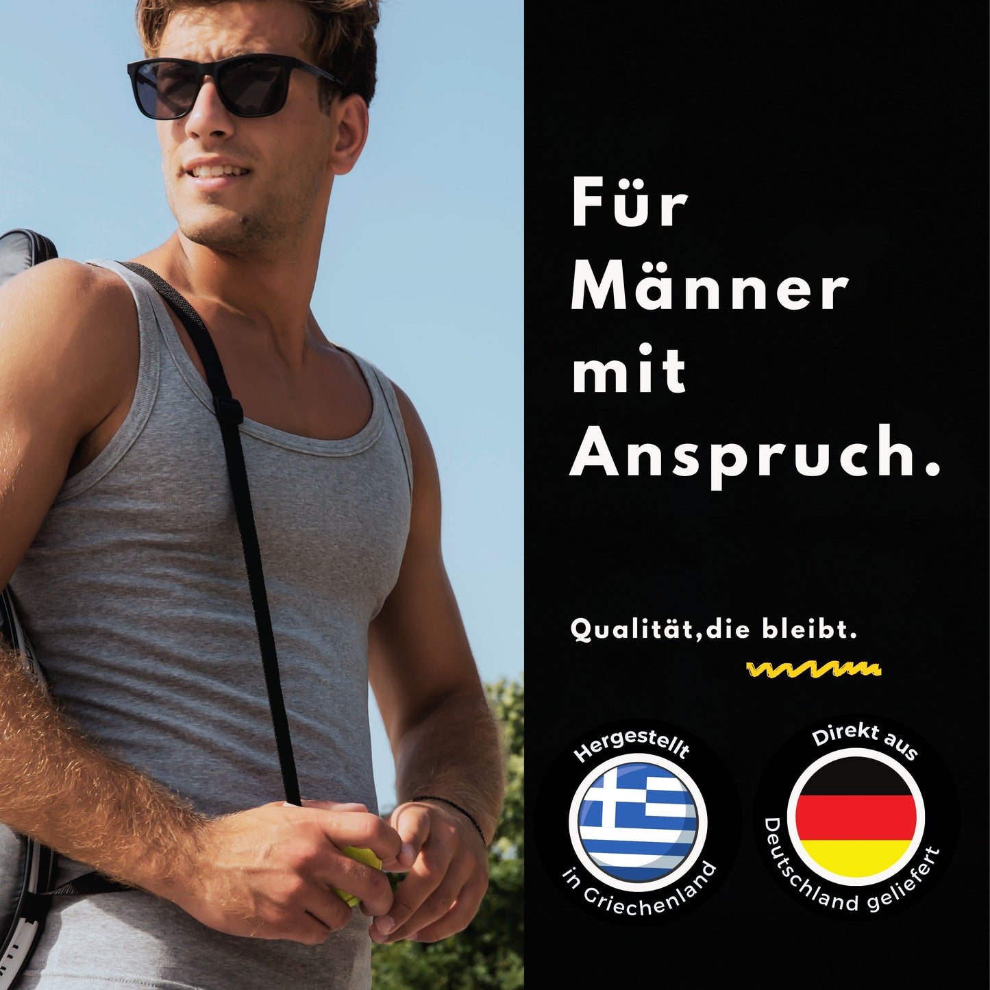 LeeSandro&Sons | Herren Unterhemden | Baumwolle, Ärmellos, Achselhemd, Made in EU