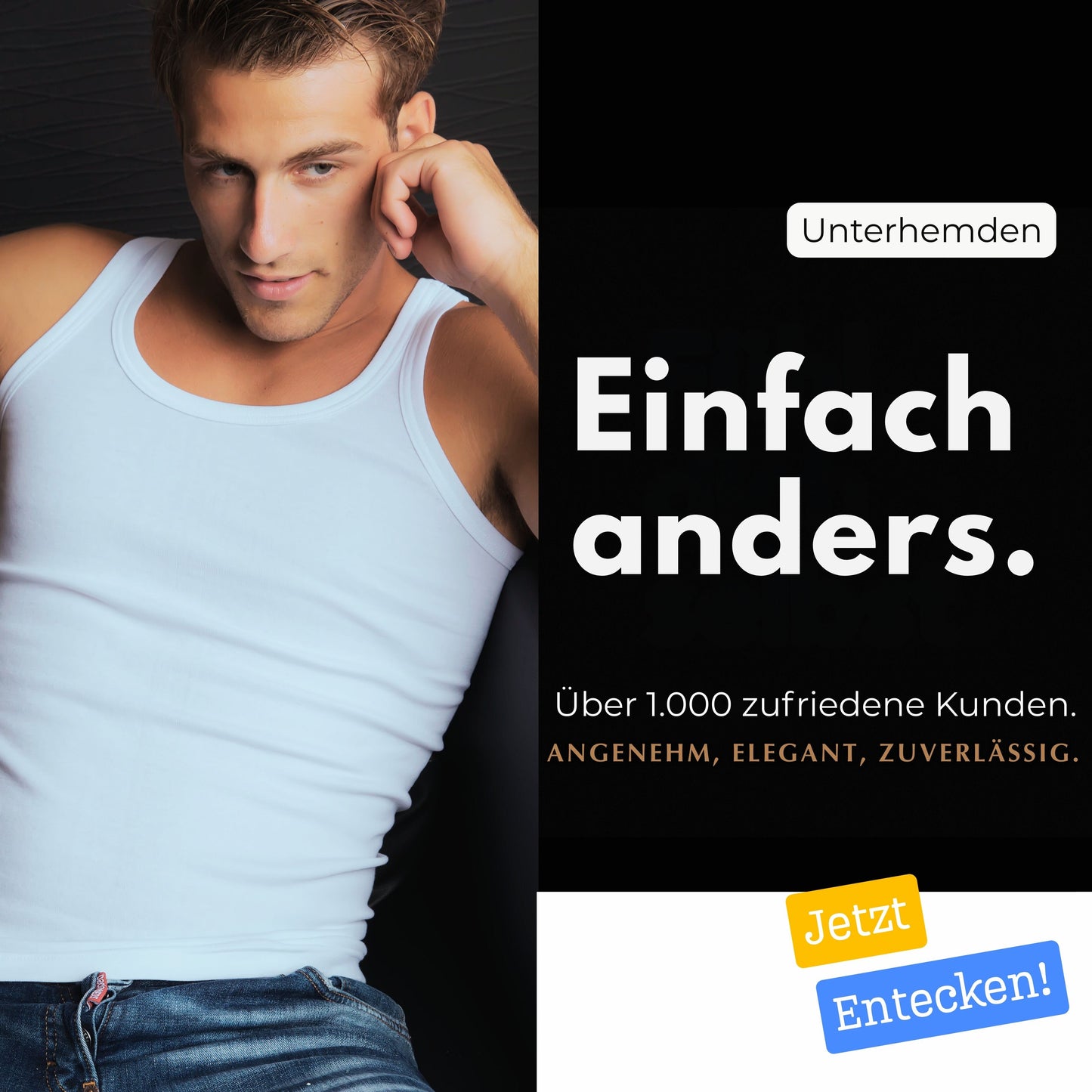 LeeSandro&Sons | Herren Unterhemden | Baumwolle, Ärmellos, Achselhemd, Made in EU