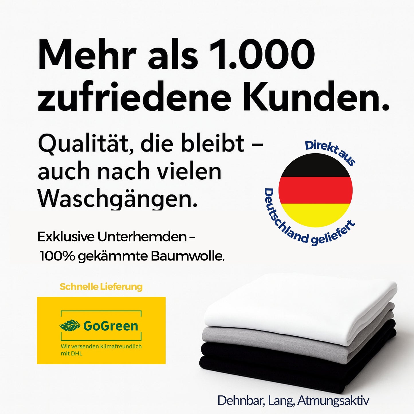LeeSandro&Sons | Herren Unterhemden | Baumwolle, Ärmellos, Achselhemd, Made in EU